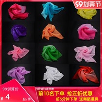 Dance hand silk flower handkerchief gauze square Jiaozhou Yangge dance silk scarf performance props wind crisp rain remembrance Red