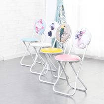 Simple backrest chair Folding chair Portable small stool Adult thickened folding stool Dining chair Computer chair Household round stool