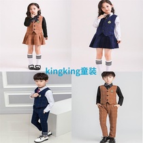 Male and female childrens dress performance small suit suit suit boy host piano catwalk show suit British childrens formal dress