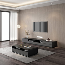 Modern minimalist TV cabinet coffee table combination Nordic living room size apartment type Light luxury storage TV cabinet floor cabinet wall