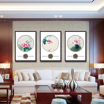 Jinwu needle Su embroidery finished hanging painting pure hand embroidered painting living room Porch restaurant Chinese decorative painting lotus