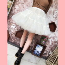 14 meters violent Lolita boneless pannier glass yarn organza cos petticoat skirt skirt can be worn outside