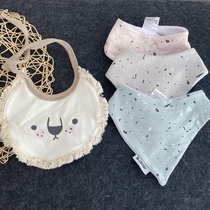 Daily Single Baby Triangle Saliva Towel Waterproof Walled Pocket Pure Cotton Baby Triangle Towel Newborn by button Childrens enclosure