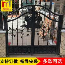  Custom European-style wrought iron gate Courtyard door Garden villa door Country door entrance single and double open outdoor iron door