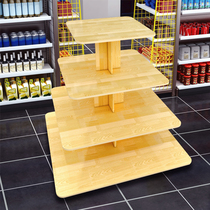 Multifunctional Show Shelf Exhibition Rack Supermarket Pile Head Frame Round Middle Island Cabinet Mobile Shelving Without Screw Display Table Stand
