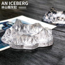 Nordic style creative iceberg glass ashtray Creative Crystal guest house hotel office decoration ornaments