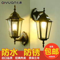 European-style wall lamp Outdoor waterproof staircase Corridor aisle balcony lamp Retro outdoor wall lamp American garden lamp