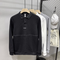 Chen Bangjia ▲ simple car line solid color embroidery long sleeve polo shirt men Korean version of American casual T-shirt shirt