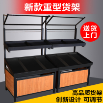 Supermarket fruit shelf Display rack Multi-function fruit shelf Vegetable shelf Fruit and vegetable rack Steel wood convenience store wood