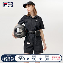 FILA FUSION brand womens woven jumpsuit 2021 summer new functional tooling jumpsuit