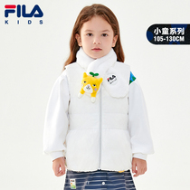  FILA KIDS x Pepe Shimada Childrens clothing Female children wear thin down vest on both sides 2021 Autumn