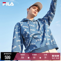 FILA OR series Filotte official Mens sweatshirt 2022 Spring new denim full of relaxation Lianhood