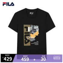 FILA Phila Fiele official mens short sleeve T-shirt 2021 autumn new casual knit casual print short-sleeved shirt
