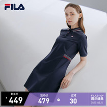 FILA FILA Fiele official dress womens summer 2021 New lapel long casual fashion sports dress