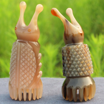 Natural White Horn Wash Head Massage Head Therapy Comb High Nose Beam Beauty Nasal Instrumental Cervical Spine Acupoint Massage Length 12 cm