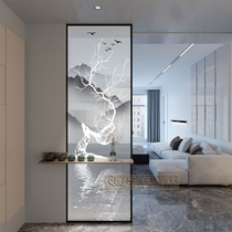 Custom light luxury living room screen partition Modern minimalist art glass household craft translucent decorative entrance wall