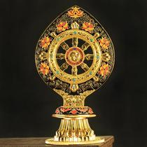Nepal craft Tibetan Buddhism Tantric Dharma ornament wheel Kingdom Government seven treasures Turn Dharma wheel Golden Wheel treasure 18cm