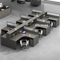 Screen staff desk simple modern 4 6 double staff table and chair combination financial room furniture work space