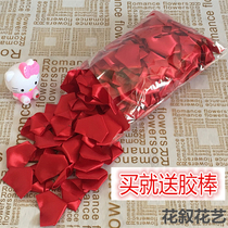 Emulated silk with rose petal semi-finished product small red book evergreen petal diy satin with hand made of silk with floral material