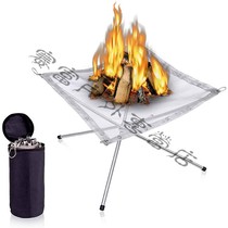 Outdoor fire burning frame bonfire frame baking frame portable foldable detachable stainless steel heating stove burning table