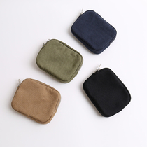 Japanese trendy brand SMOKY WALLET new high-density canvas retro change silver bag small card bag can be put in pocket