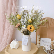 Net red oat ear natural real flower air-dried reed rose dried flower bouquet living room decoration decoration bedroom