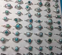 Hubei pure natural ore high porcelain blue turquoise ladies boutique ring earrings in summer new promotion