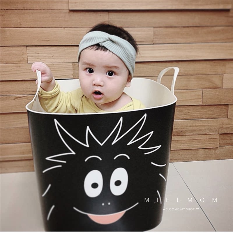 mielmom Korean ins toys storage bucket household dirty clothes large-capacity debris storage basket with lid