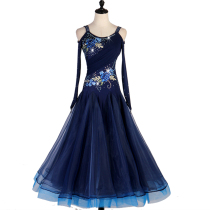 New diamond-studded modern dance dress performance competition suit national standard dance ballroom dance dance big swing dress Waltz dance dress