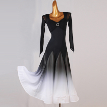 Exquisite diamond buckle modern dance dress Art examination dress Class dress Gradient ballroom dance dress National standard dance dress Waltz dance dress