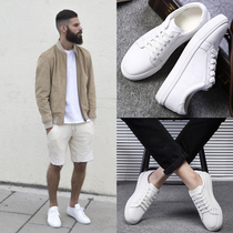 Mens shoes spring 2021 new white board shoes leather trendy shoes couple small white shoes mens large size wild casual white shoes