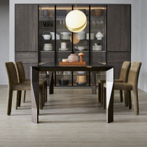 MolteniC Coco Dining Table Rock Plate Light Lavish Stainless Steel Minima Modern Rectangular Metal Diamond Feet Dining Table