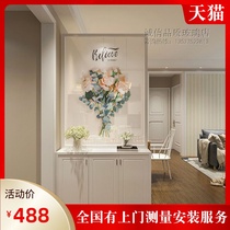 Art glass custom door entrance shoe cabinet aisle living room screen partition frosted transparent painting modern simplicity