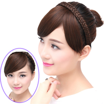 Wig female fake bangs oblique bangs braids Hair hoop head curtain invisible headband twist braids hair card left flowing sea hair card