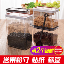 Square bean box sealed Can plastic milk tea powder coffee powder box storage tank fresh box milk tea shop special fruit powder box