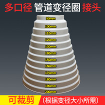 Large head flue pipe plastic diameter reducer Bell mouth flange flange ventilation fan exhaust diameter change change joint