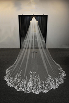 High-End Bride wedding mop lace long head yarn Super fairy son Korean wedding simple double-layer main wedding dress headgear