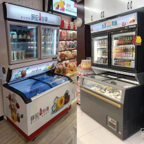 Vertical Frozen Primary-Secondary Cabinet Supermarket Convenience Store Double Warm Frozen Chilled Ice Cream Ice Cream Display Ice Freezer Commercial