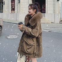 Fitting Pike cotton-padded women 2021 new winter long cotton-padded velvet padded Korean loose padded jacket