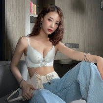 Gather underwear Womens summer small chest flat chest special incognito womens sexy bra summer sub-breast no rim bra