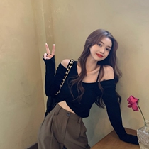 2021 Spring and Summer Korean version of sling two-piece female Port flavor careful machine strapless Foreign Air Age T-shirt set ins Super fire