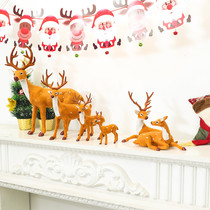 Christmas Deer Ornament Plush Deer Doll Elk Simulation Sika Deer Christmas Gift Deer Ornaments Props Supplies