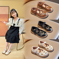 Babu Bean Girls Square Oral Shoes Small Leather Shoes Baby Boy Shoes Softbottom Princess Inglées Dancing Children Fashion