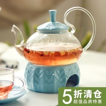 Yue Arabian glass teapot tea cup set high temperature resistant glass fruit tea tea tea tea with heated candle holder