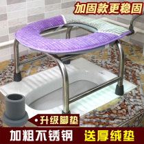 Toilet chair for the elderly pregnant women toilet simple household elderly reinforced mobile toilet women squatting stool change toilet stool