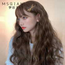  Wool roll wig Female long hair long curly hair big waves full headgear really natural real human hair lace wig set
