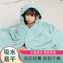 Bath towel Childrens bathrobe hooded cloak Baby bath can be worn can be wrapped yukata summer absorbent super soft towel