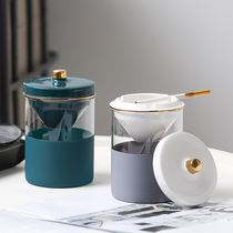 Anti-fly ash with lid funnel Ashtray Light Lavish Wind Smoke Cylinder Creative Home Living Room Office Tide Windproof
