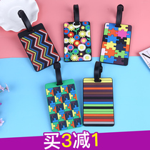 Creative travel portable boarding pass silicone luggage tag tag luggage tag geometry travel check-off plate