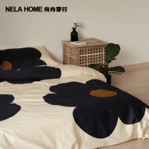 NELA HOME Designer SUN FLOWER LONG SUEDE COTTON PURE COTTON BED LINEN BED BAMBOO HAT BED FOUR SETS IN BED